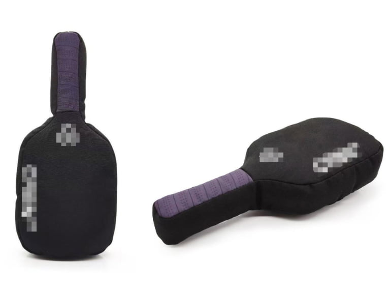 Custom plush pickleball paddle dog toy final product