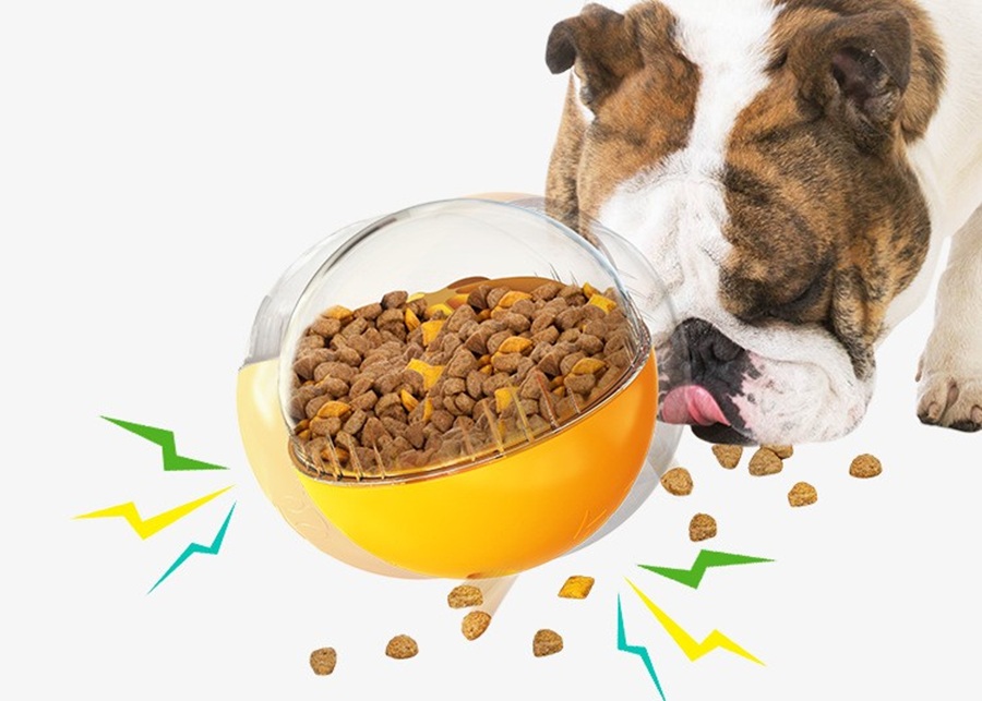 A modern dog ball toy made from sustainable materials