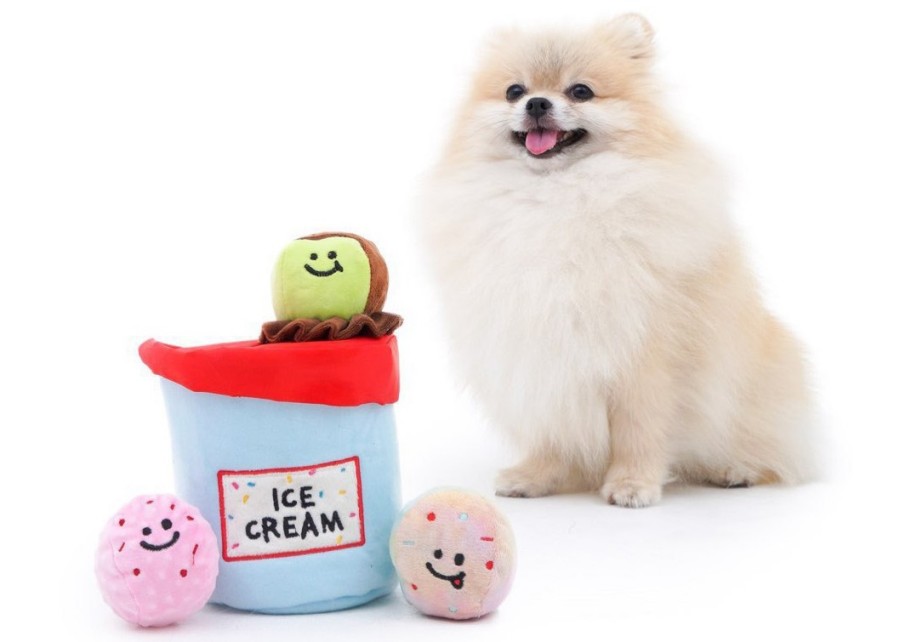 a branded dog toy bundled with a different product as a gift set