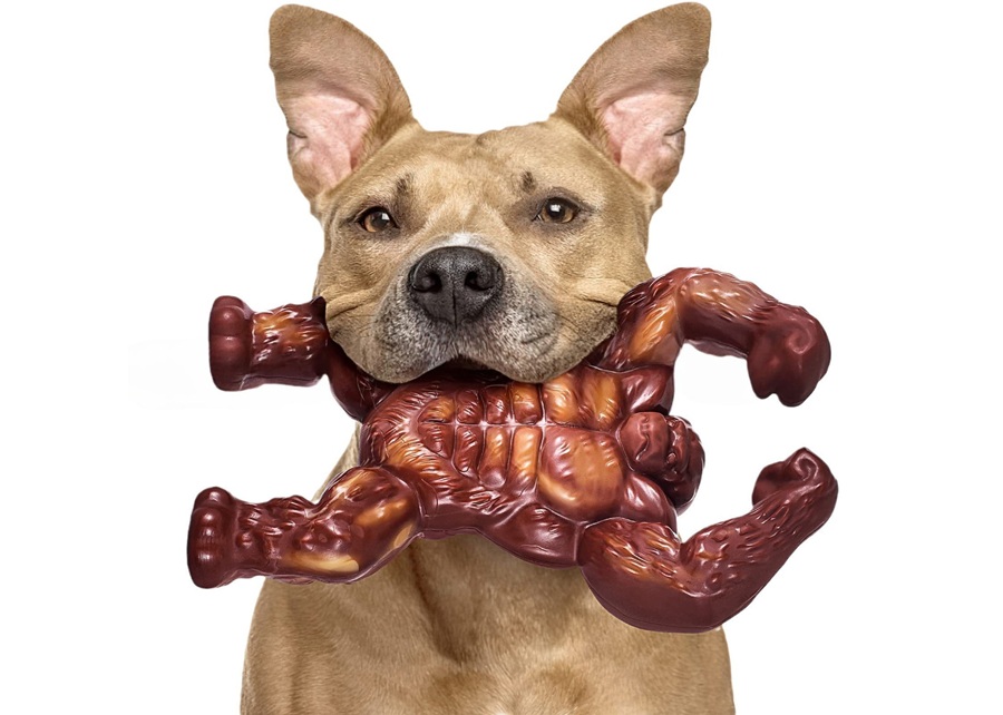 An 'indestructible' rubber dog toy for aggressive chewers