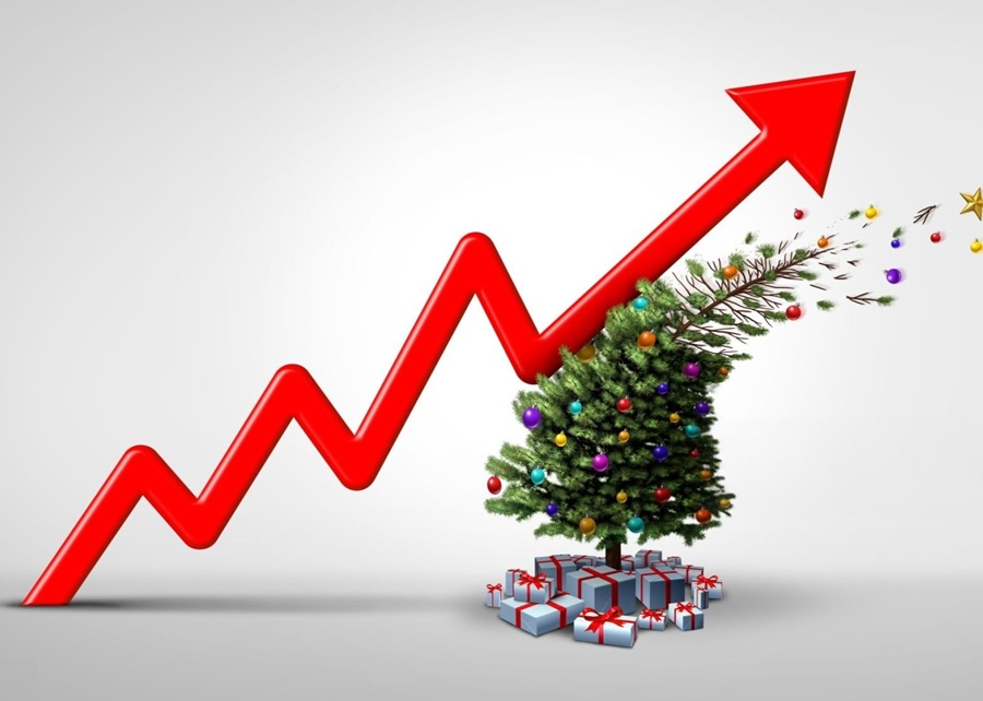 A chart showing the growth of holiday spending on pets.
