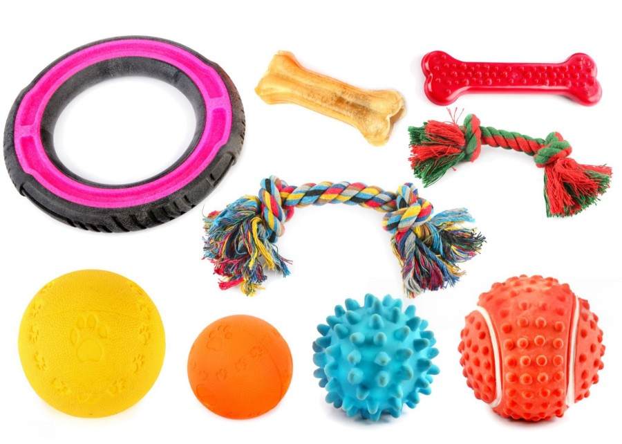 Close-up of different durable toy material textures