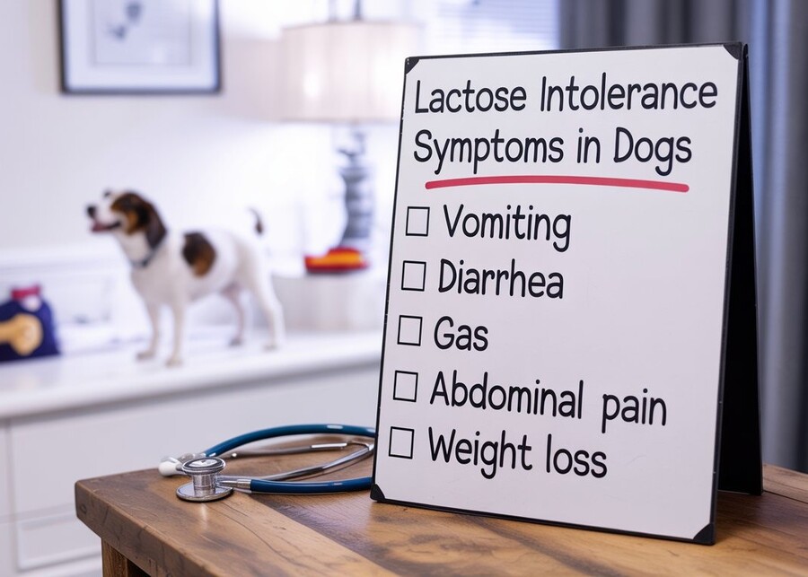 A checklist of symptoms for lactose intolerance in dogs