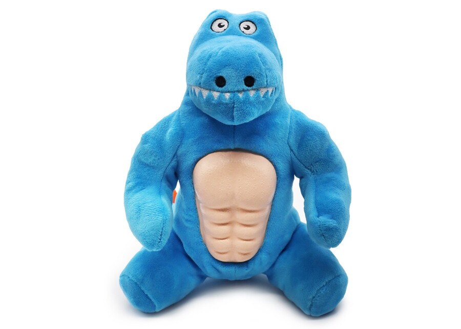 A plush dog toy shaped like an octopus with soft plush head and braided rope tentacles.