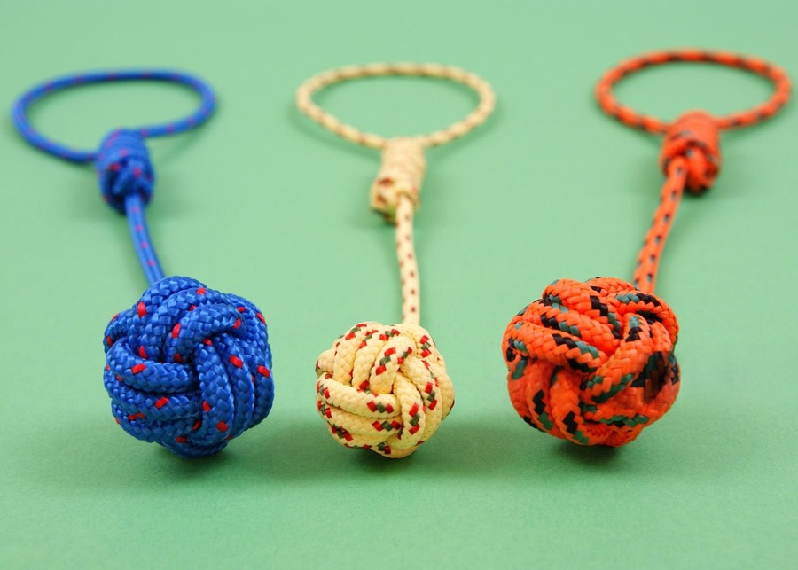 A close-up shot of a well-constructed, safe rope ball knot