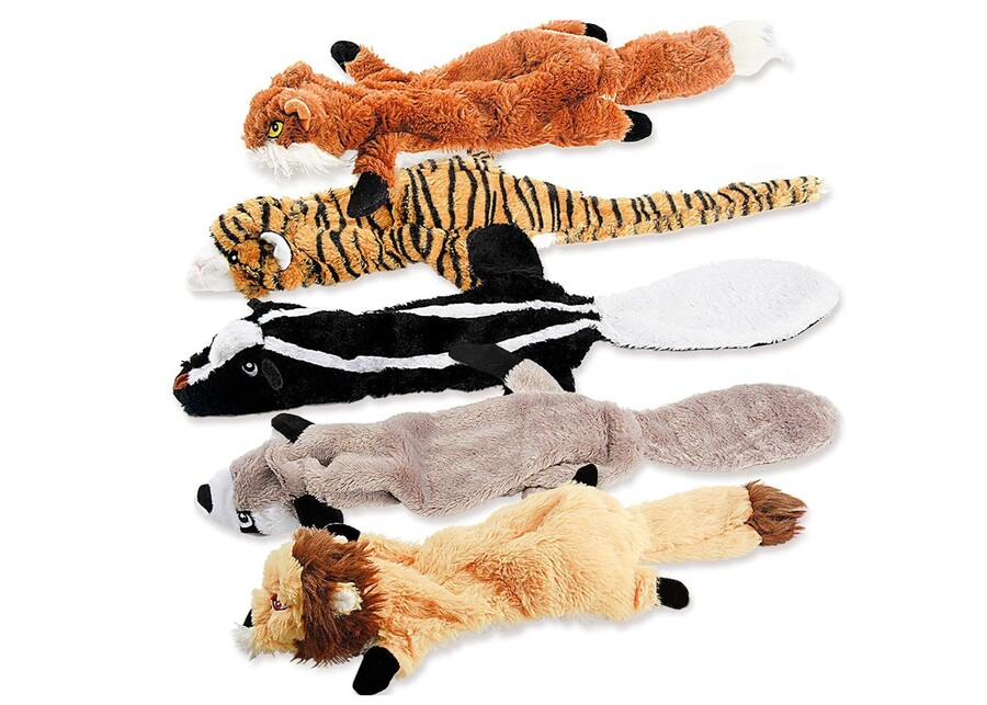 A flat, unstuffed plush fox toy with crinkle paper inside.