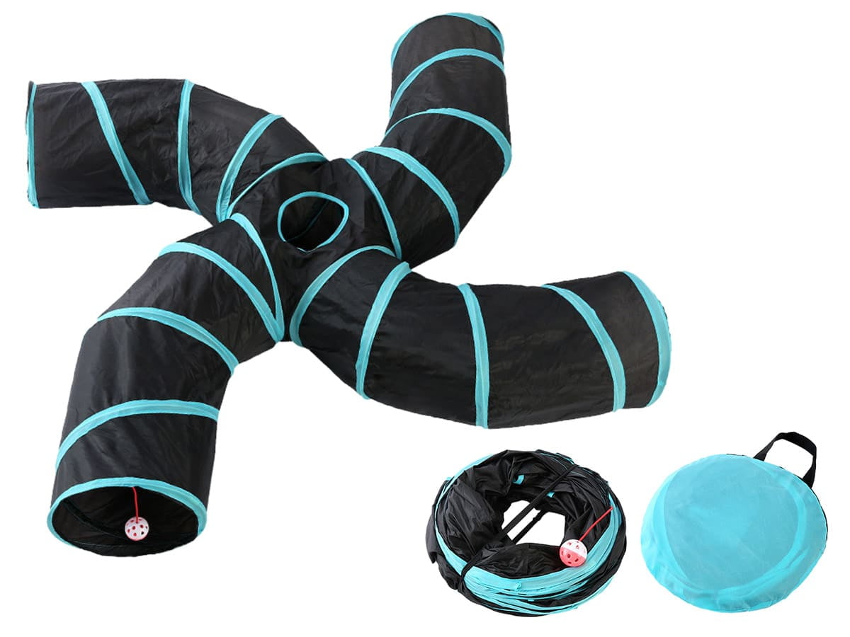 Collapsible cat crinkle tunnel toy
