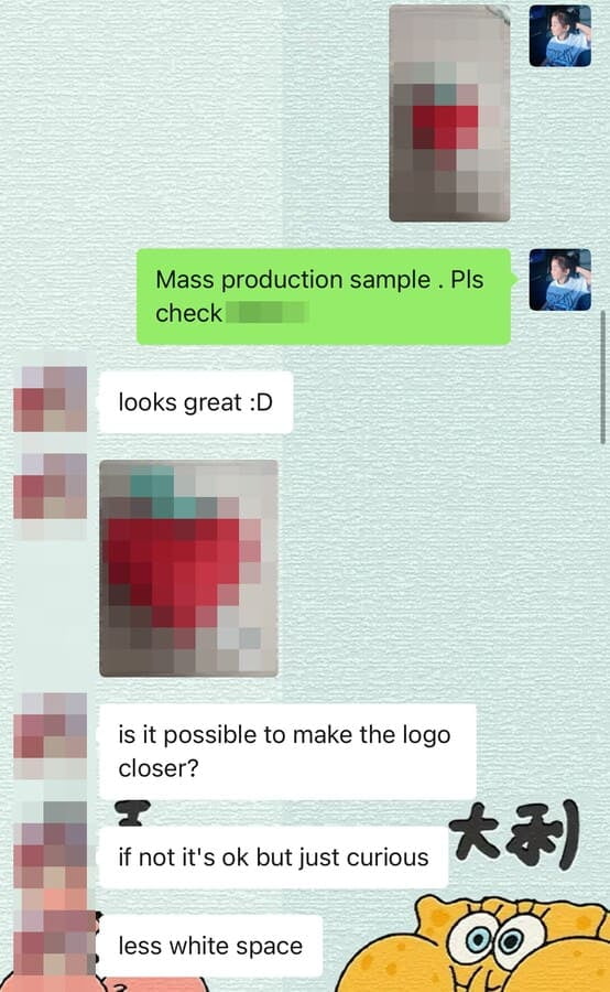 Confirm catnip toy samples with the customer