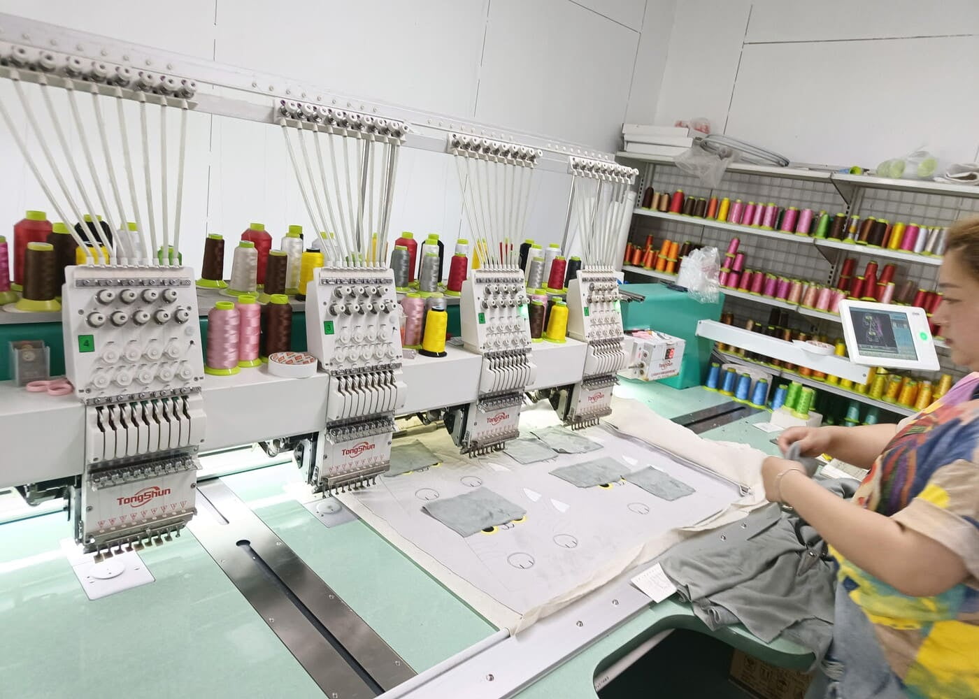 High-precision embroidery machines for custom logo application