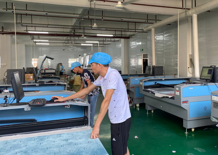 Professional sewing workshop with advanced machinery