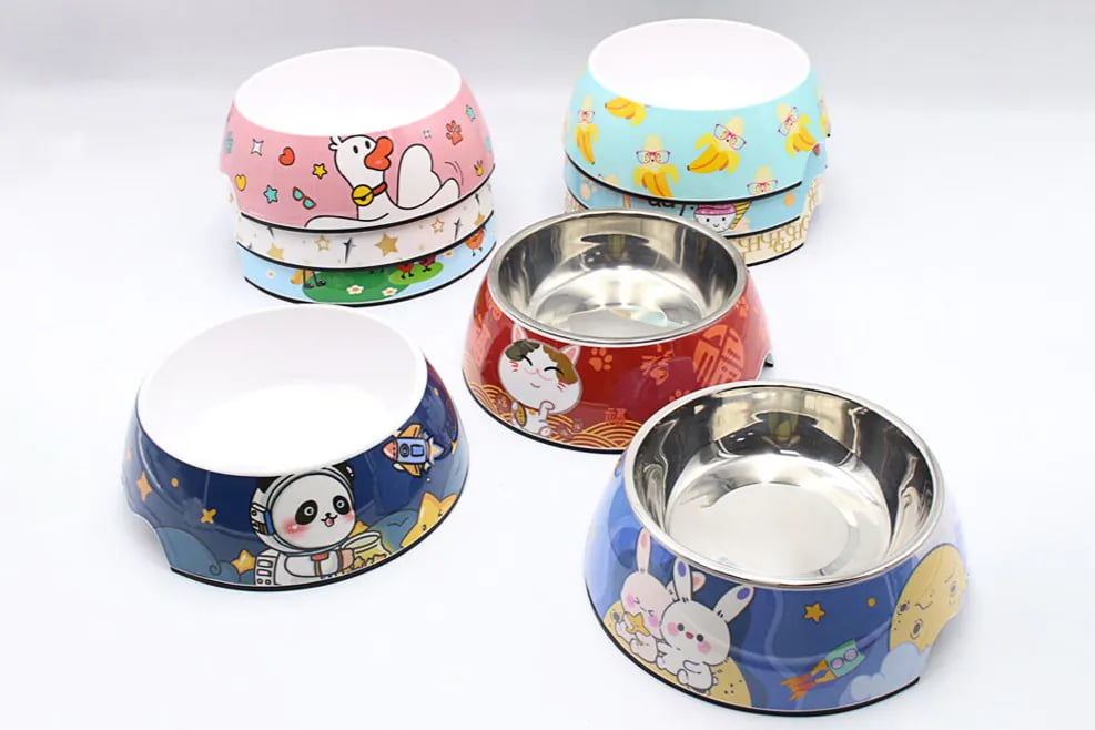 Designer Melamine Single Pet Bowl with Custom Decal