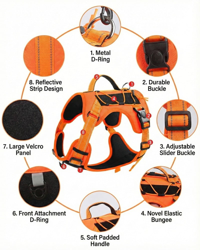 Detailed Pet Harness Anatomy Diagram