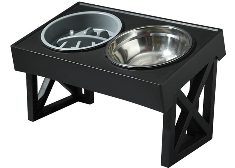 Elevated and tilted dog bowl