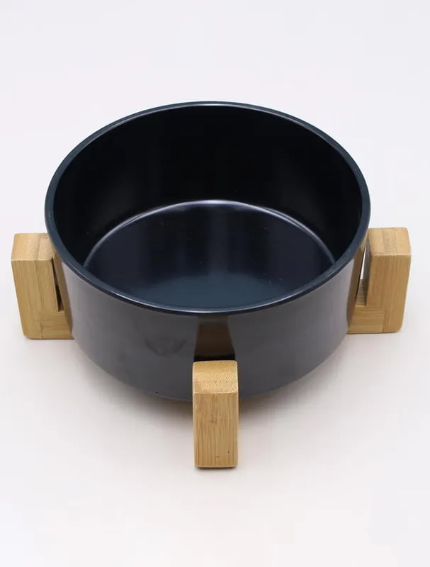 Melamine Pet Bowl with Wood Stand