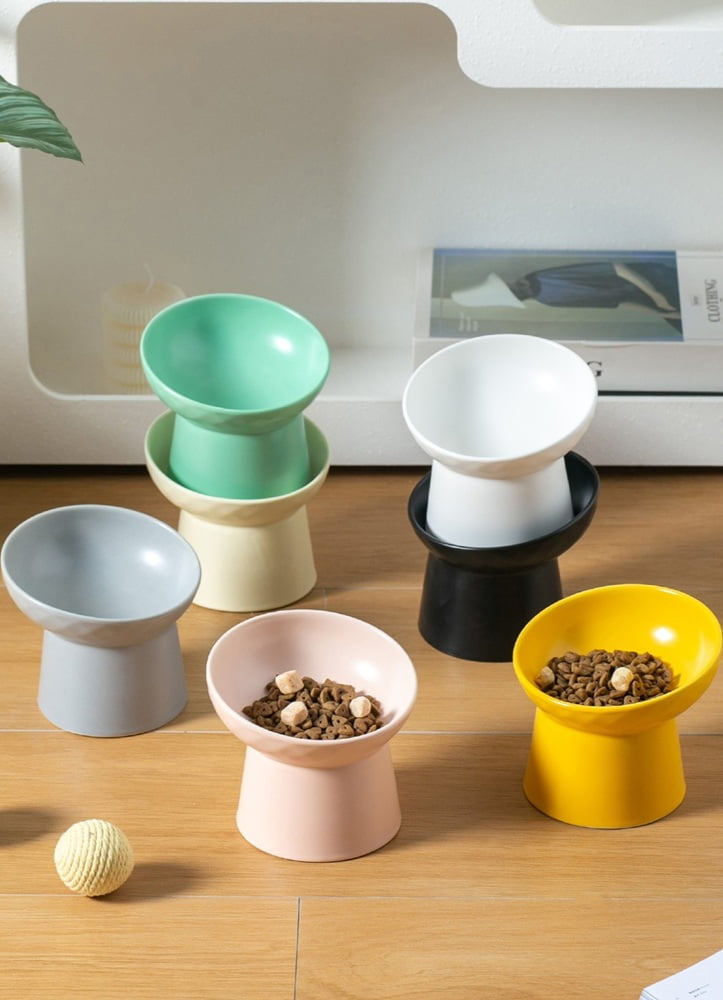 Modern aesthetic pet feeding station in a home environment