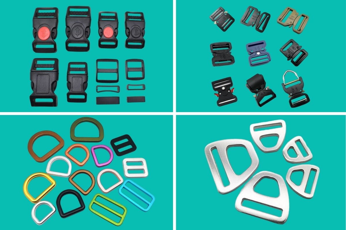 Pet collar leash and harness hardware accessories diagram