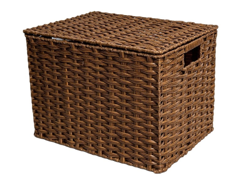 Classic wicker dog toy storage basket