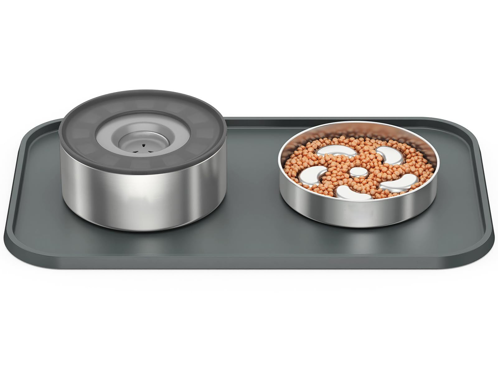 Large pet mat for automatic feeders and water dispensers