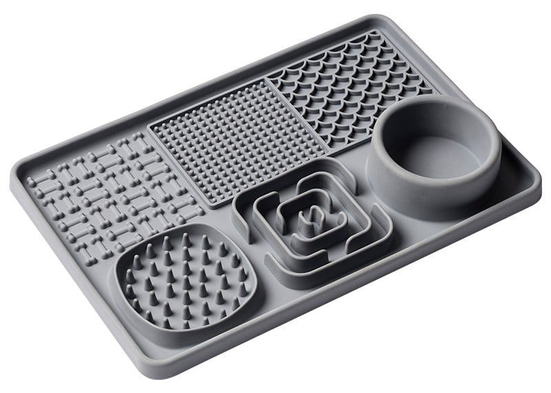 Multi-Texture Lick Mat with various food types