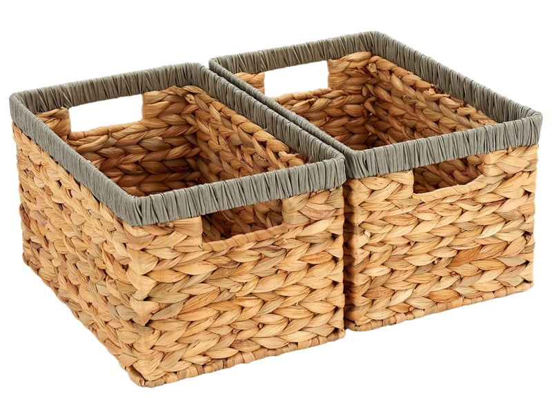 Natural seagrass and water hyacinth woven dog toy basket