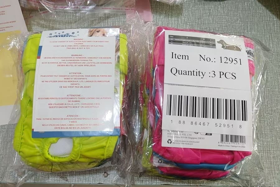 Retail belly band packaging for washable dog pee pads