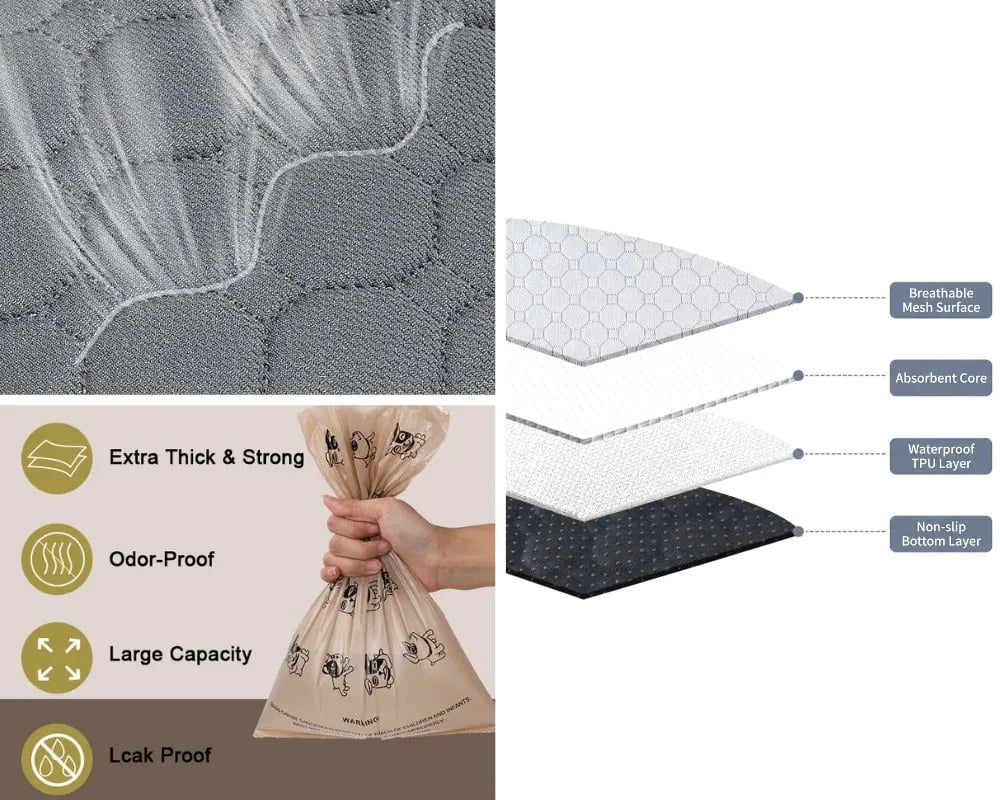 Scientific odor management for dog poop bags and dog pee pads