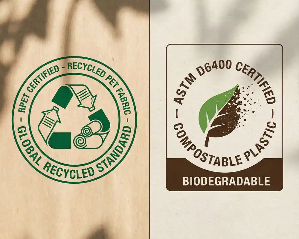 Sustainable RPET fabrics and biodegradable materials