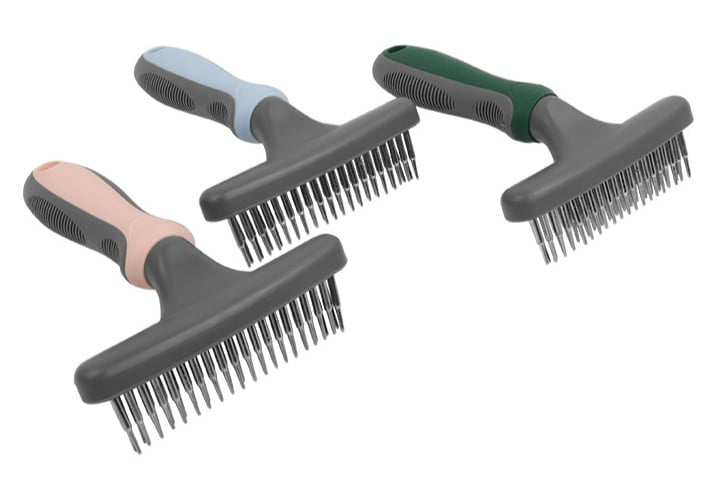 Double Row Undercoat Rake for Long Hair