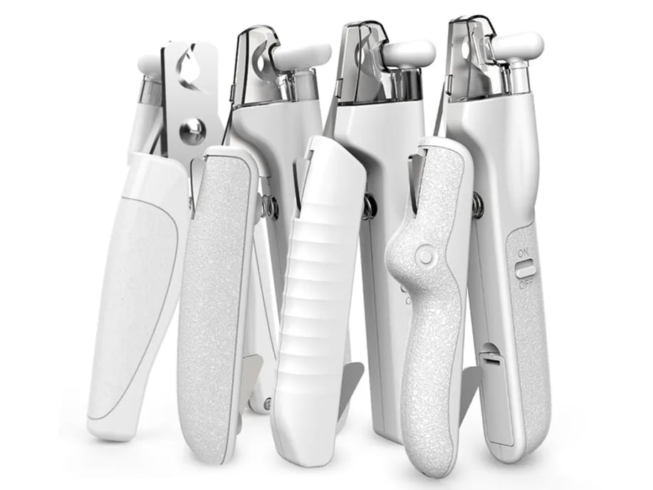 Ergonomic dog nail clipper handle with non-slip TPR grip and durable ABS casing