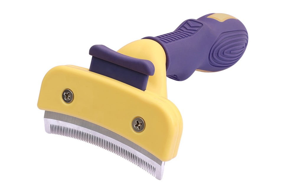Professional Dog Deshedding Brush Stainless Steel Edge