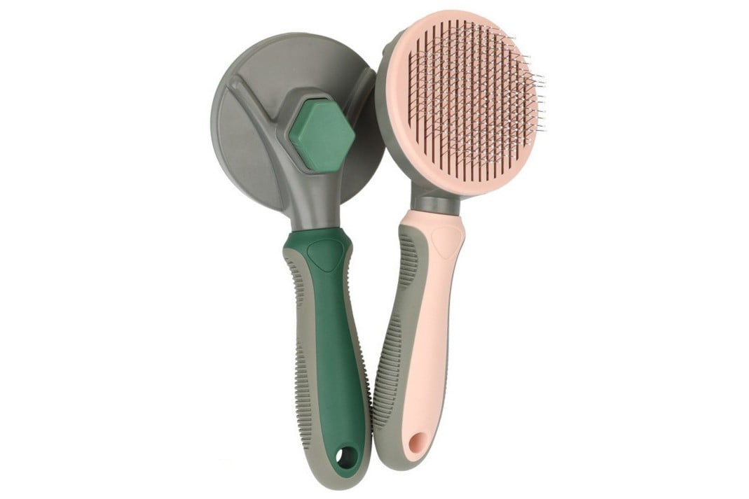 Self cleaning dog brush