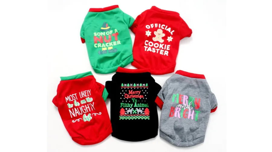 Festive holiday pet t-shirt