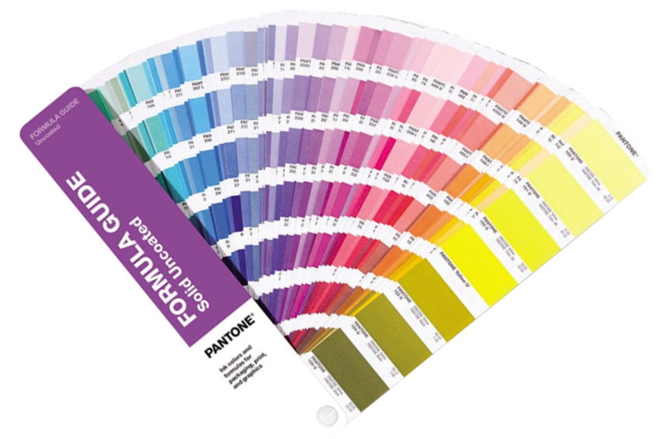 Pantone color swatches and heavyweight fabric textures