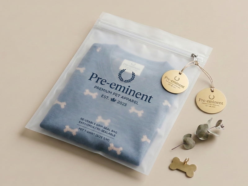 Eco-friendly ziplock packaging for pet t-shirts