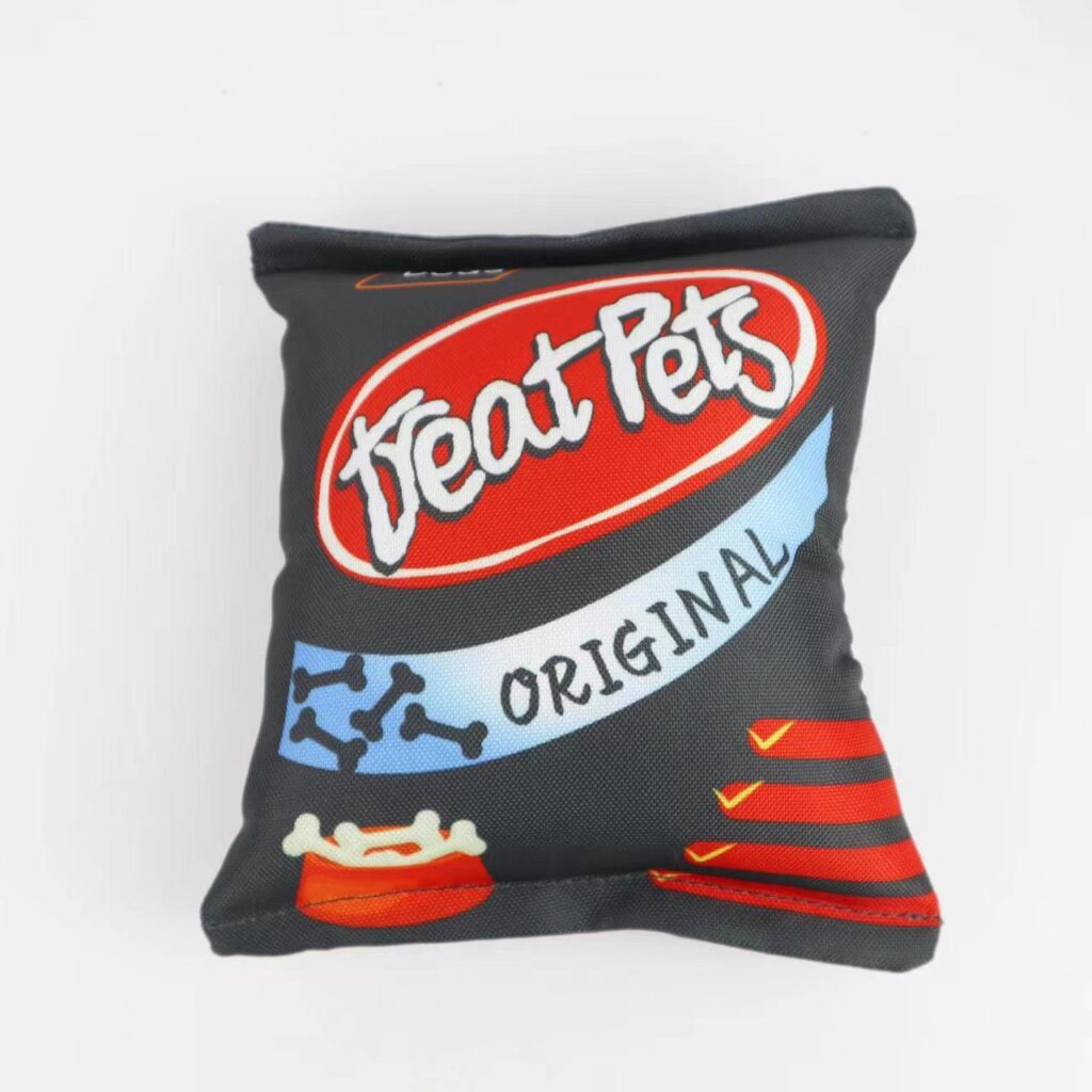 Canvas Snack Bag Squeaky Dog Toy