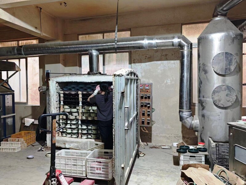 Ceramic factory workshop for pet bowl production