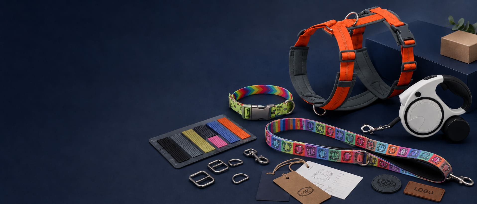 Pet walking supplies including collars leashes harnesses and walking sets for wholesale sourcing