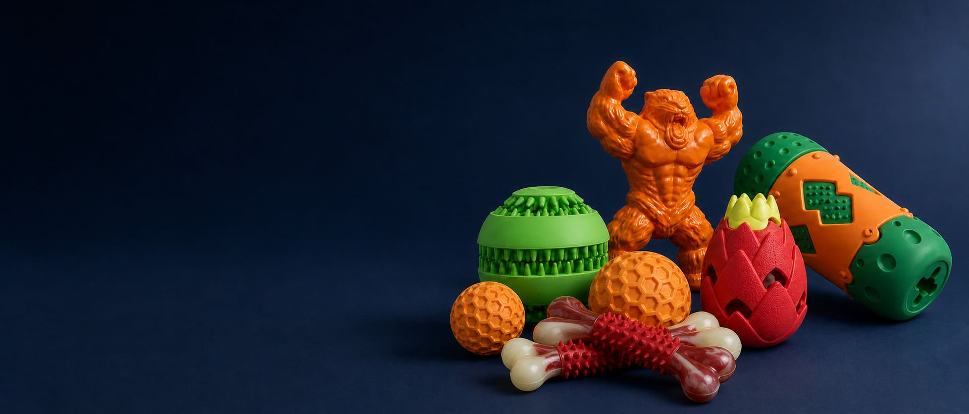 Wholesale rubber dog toys for custom and wholesale sourcing