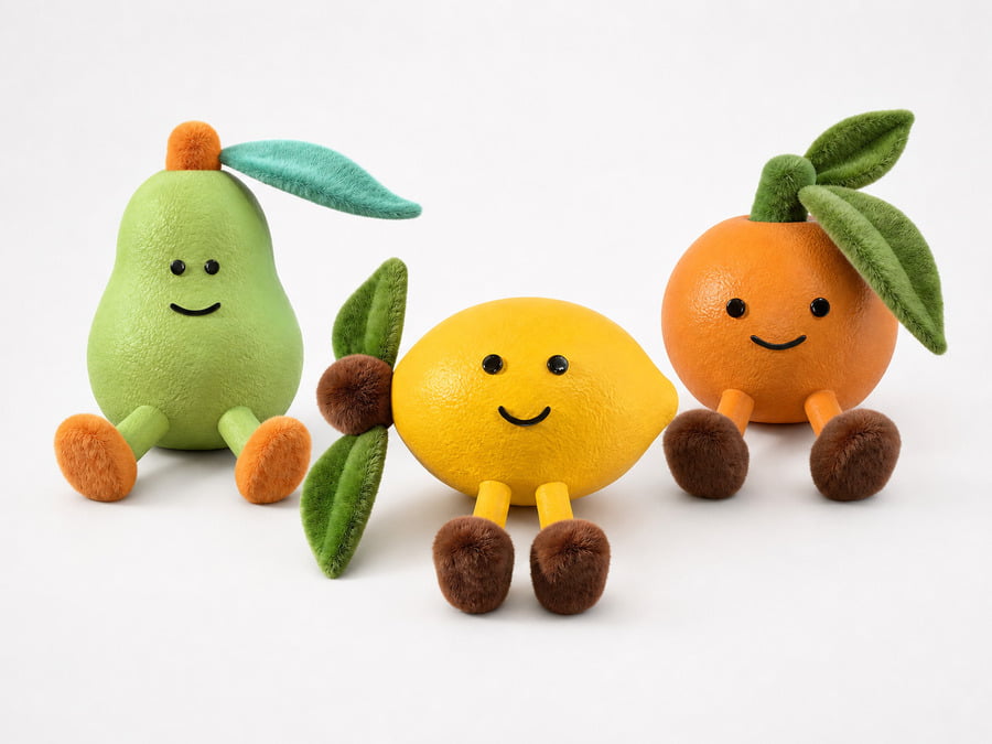 Fruit-shaped latex dog toy