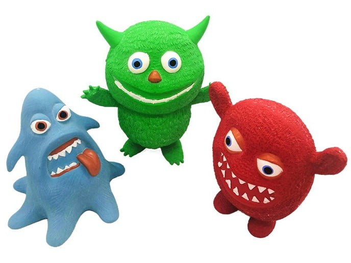 Monster-shaped latex dog toy