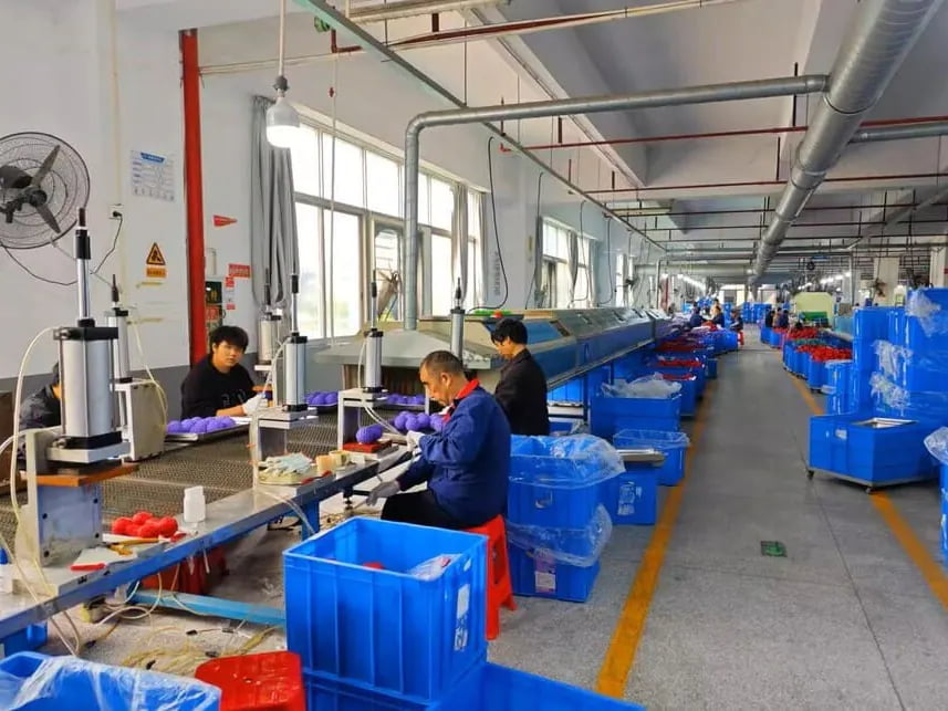 Production follow-up for molded rubber dog toys in the factory