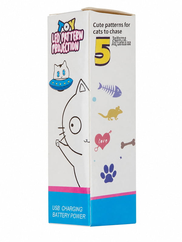 Printed retail packaging for a cat laser toy