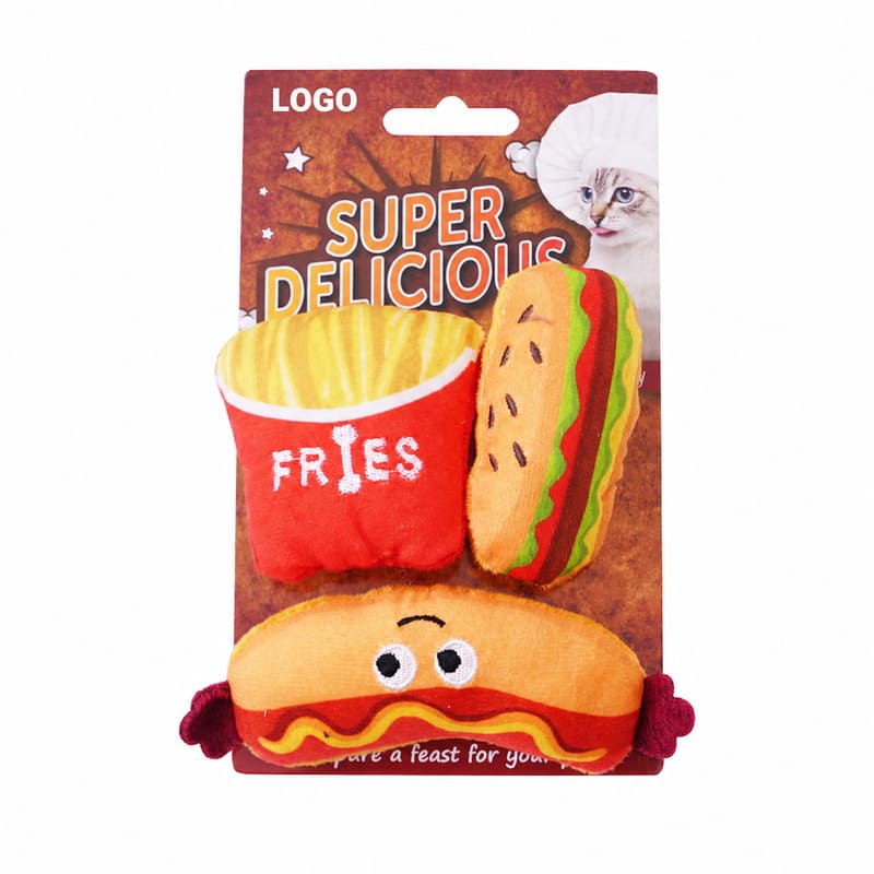 Embroidered fruit- and vegetable-shaped custom plush catnip toys