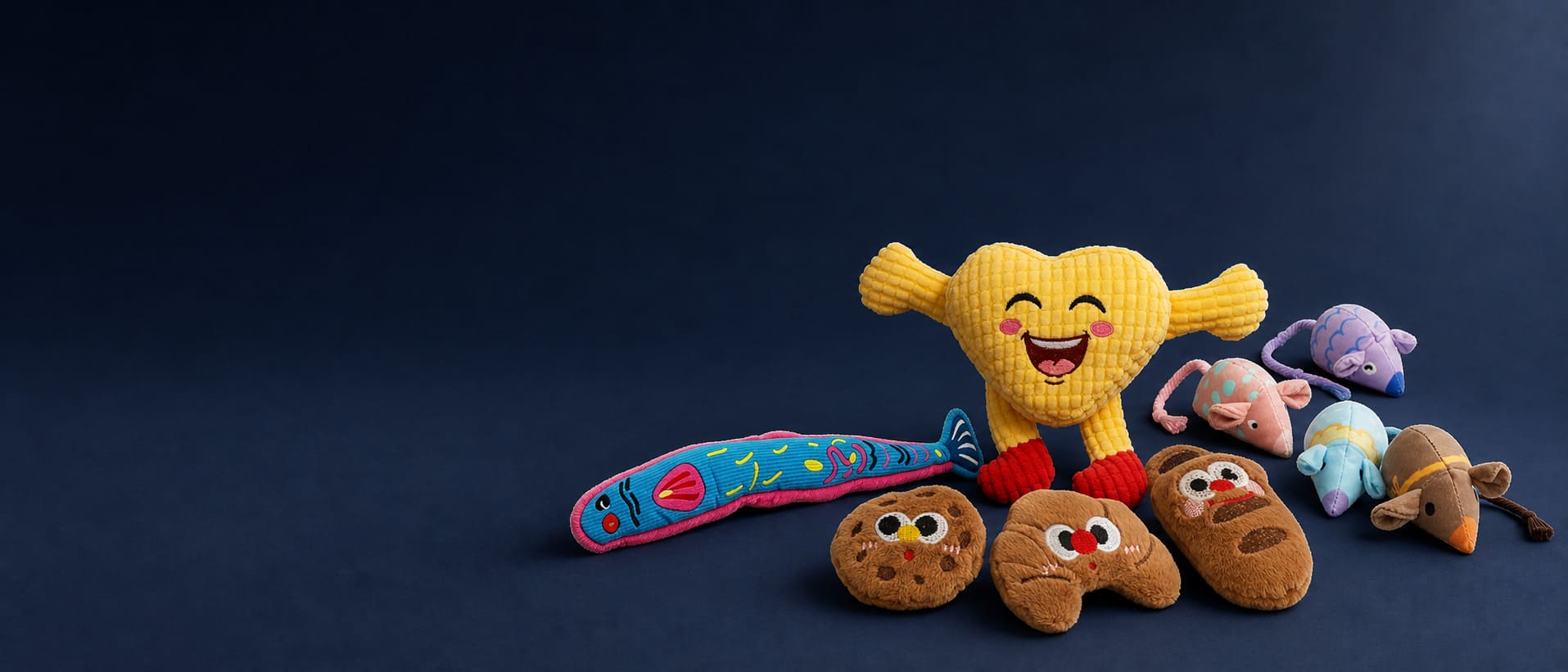 Custom plush catnip toys in assorted shapes for pet brands and distributors