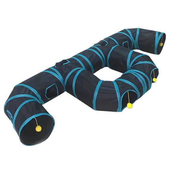 Large modular connecting cat tunnel designed for multiple cats