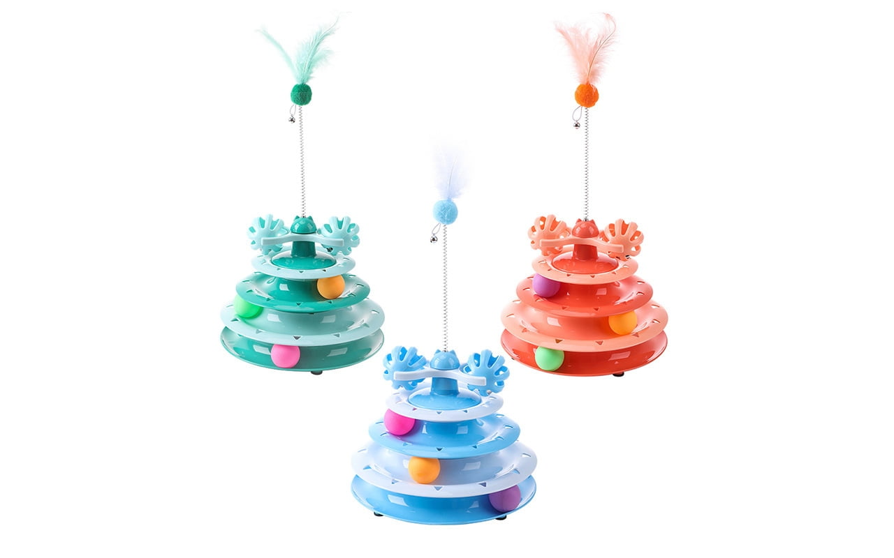Non-automatic track-ball cat toy system