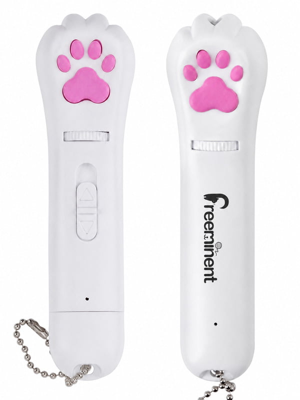 Cat laser toy mockup with a black Preeminent logo