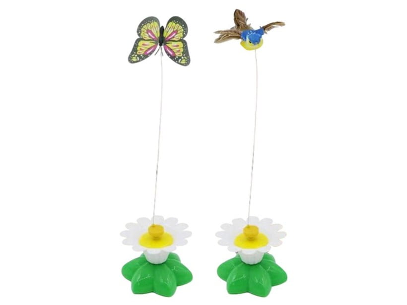 Automatic feather and rotating butterfly cat toys